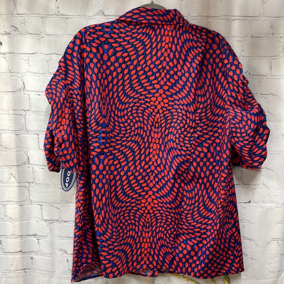 Scoop Ruched Sleeve Oversized Button Front New size 20 top - Picture 7 of 8